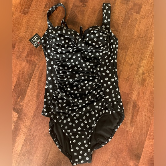 NWT Swim Solutions Waist Minimizing Swimsuit Size 10 - Picture 3 of 11